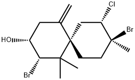 (2S,6S,8R,9R)-2,9-Dibromo-8-chloro-1,1,9-trimethyl-5-methylenespiro[5.5]undecan-3α-ol 结构式