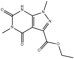 Ethyl 1,5-dimethyl-4,6-dioxo-2,4,5,6-tetrahydro-1H-pyrazolo[3,4-d]pyrimidine-3-carboxylate 化学構造式