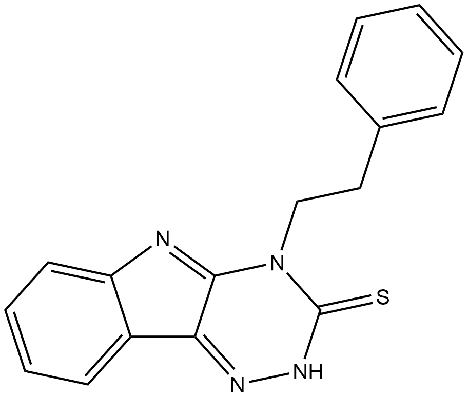 4-(2-phenylethyl)-4H-[1,2,4]triazino[5,6-b]indole-3-thiol Structure