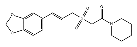 Ethanone, 2-[[(2E)-3-(1,3-benzodioxol-5-yl)-2-propen-1-yl]sulfonyl]-1-(1-piperidinyl)- Struktur