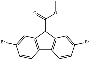 methyl 2,7-dibromo-9H-fluorene-9-carboxylate Struktur