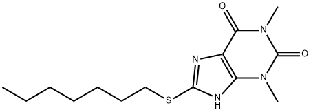 8-ヘプチルチオテオフィリン 化学構造式
