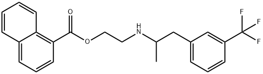 1-Naphthalenecarboxylic acid, 2-[[1-methyl-2-[3-(trifluoromethyl)phenyl]ethyl]amino]ethyl ester Structure