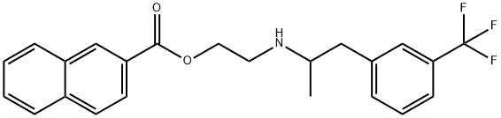 2-Naphthalenecarboxylic acid, 2-[[1-methyl-2-[3-(trifluoromethyl)phenyl]ethyl]amino]ethyl ester,73927-45-4,结构式