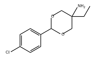 2-(4-クロロフェニル)-5-エチル-1,3-ジオキサン-5-アミン 化学構造式