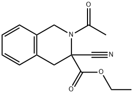 Ethyl 2-acetyl-3-cyano-1,2,3,4-tetrahydroisoquinoline-3-carboxylate 化学構造式