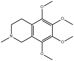 5,6,7,8-Tetramethoxy-2-methyl-1,2,3,4-tetrahydroisoquinoline 化学構造式