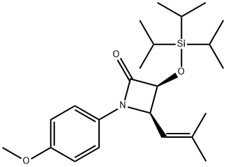 (3S,4R)-1-(4-Methoxyphenyl)-4-(2-methylpropenyl)-3-triisopropylsilyloxy-azetidin-2-one 结构式