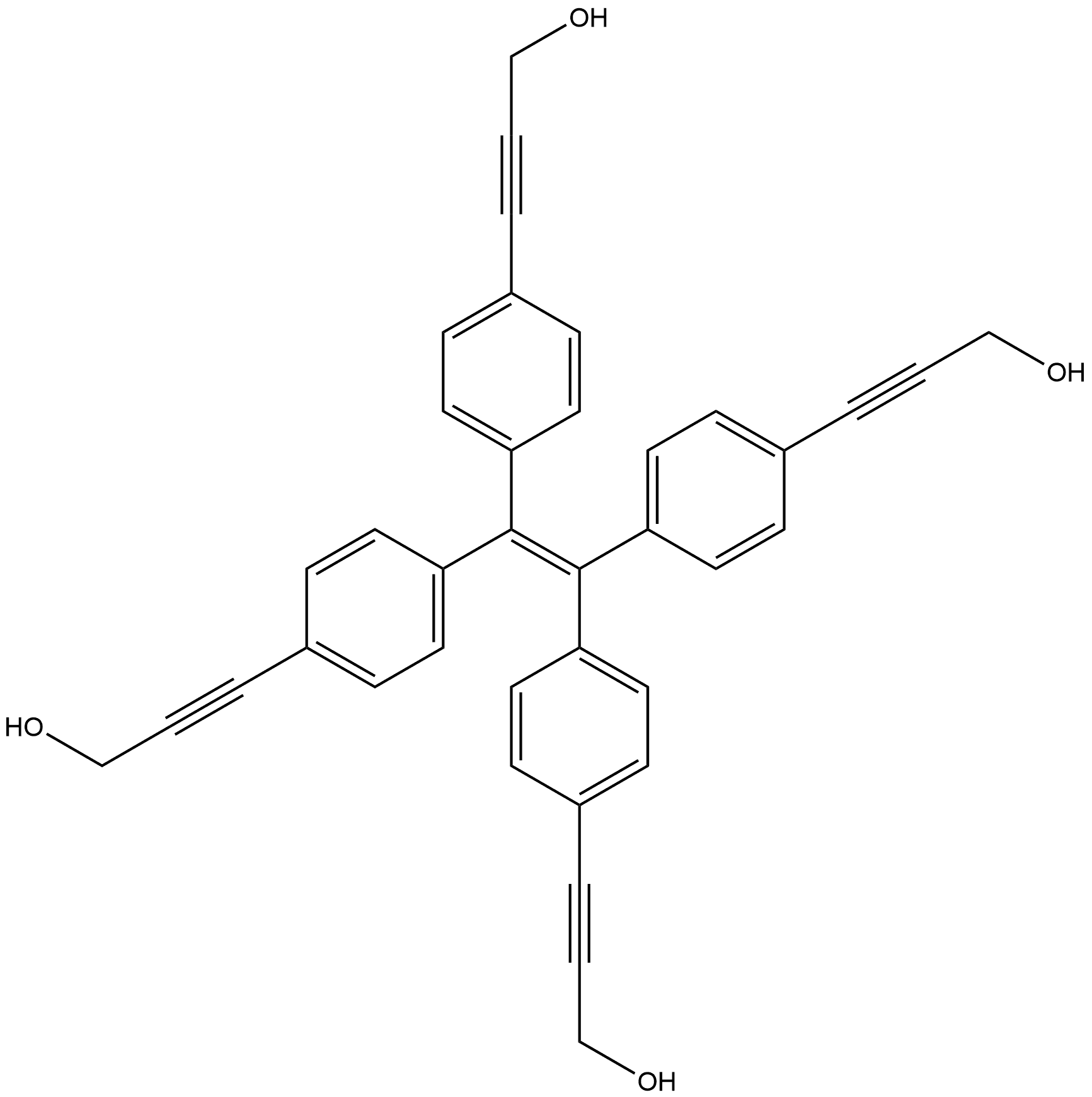 3-(4-{Tris-[4-(3-hydroxy-prop-1-ynyl)-phenyl]-vinyl}-phenyl)-prop-2-yn-1-ol Structure