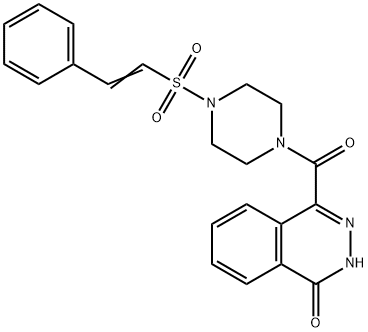 4-[4-(2-phenylethenesulfonyl)piperazine-1-carbon yl]-1,2-dihydrophthalazin-1-one Struktur