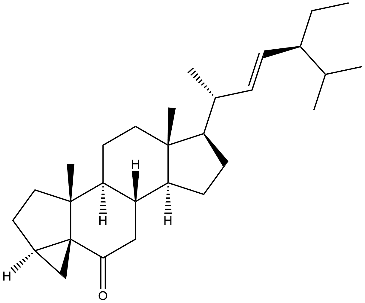 3,5-Cyclostigmast-22-en-6-one, (3α,5R,22E)- Structure