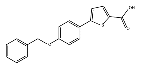 2-Thiophenecarboxylic acid, 5-[4-(phenylmethoxy)phenyl]- 化学構造式