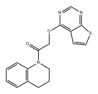 Ethanone, 1-(3,4-dihydro-1(2H)-quinolinyl)-2-(thieno[2,3-d]pyrimidin-4-yloxy)- Structure