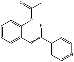 Phenol, 2-[2-bromo-2-(4-pyridinyl)ethenyl]-, 1-acetate Struktur