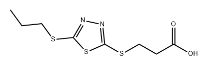 Propanoic acid, 3-[[5-(propylthio)-1,3,4-thiadiazol-2-yl]thio]- Struktur