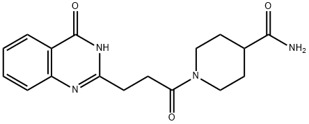 1-(3-(4-氧代-3,4-二氢喹唑啉-2-基)丙酰基)哌啶-4-甲酰胺, 743451-55-0, 结构式