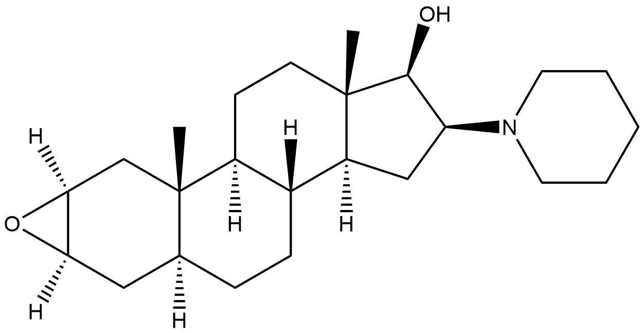 Androstan-17-ol, 2,3-epoxy-16-(1-piperidinyl)-, (2α,3α,5α,16β,17β)- (9CI) Struktur