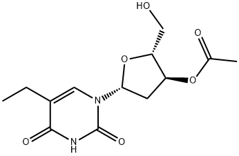 3'-acetate-2'-deoxy-5-ethyl-uridine 化学構造式