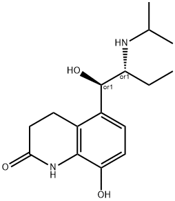 2(1H)-Quinolinone, 3,4-dihydro-8-hydroxy-5-[(1R,2R)-1-hydroxy-2-[(1-methylethyl)amino]butyl]-, rel- Structure