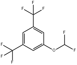 Benzene, 1-(difluoromethoxy)-3,5-bis(trifluoromethyl)- 化学構造式