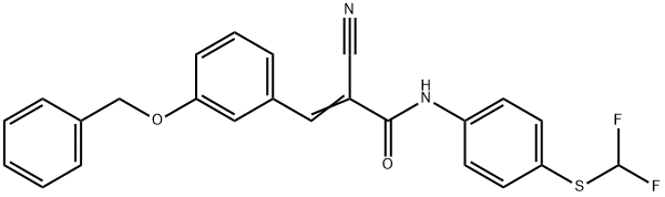 3-[3-(benzyloxy)phenyl]-2-cyano-N-{4-[(difluorome thyl)sulfanyl]phenyl}prop-2-enamide Structure