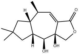 3a,4,4aβ,5,6,7,7aβ,8α-Octahydro-3aβ,4β-dihydroxy-6,6,8β-trimethylazuleno[5,6-c]furan-1(3H)-one Structure