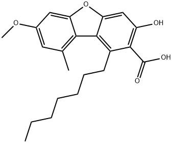 2-Dibenzofurancarboxylic acid, 1-heptyl-3-hydroxy-7-methoxy-9-methyl-|