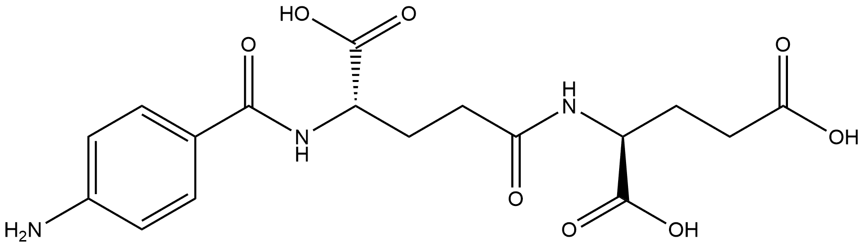N-(4-Aminobenzoyl)-L-γ-glutamyl-L-glutamic acid Struktur