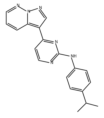 2-Pyrimidinamine, N-[4-(1-methylethyl)phenyl]-4-pyrazolo[1,5-b]pyridazin-3-yl- 化学構造式