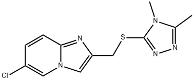 6-Chloro-2-(((4,5-dimethyl-4H-1,2,4-triazol-3-yl)thio)methyl)imidazo[1,2-a]pyridine Structure