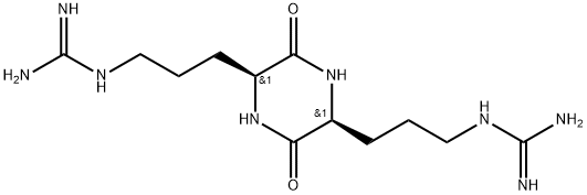 Guanidine, N,N'''-[[(2S,5S)-3,6-dioxo-2,5-piperazinediyl]di-3,1-propanediyl]bis- Struktur