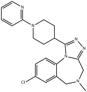 4H-[1,2,4]Triazolo[4,3-a][1,4]benzodiazepine, 8-chloro-5,6-dihydro-5-methyl-1-[1-(2-pyridinyl)-4-piperidinyl]- Structure