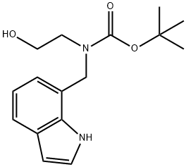 Carbamic acid, N-(2-hydroxyethyl)-N-(1H-indol-7-ylmethyl)-, 1,1-dimethylethyl ester 结构式