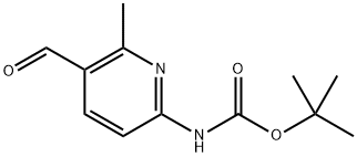 Carbamic acid, N-(5-formyl-6-methyl-2-pyridinyl)-, 1,1-dimethylethyl ester Structure