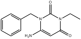 2,4(1H,3H)-Pyrimidinedione, 6-amino-3-ethyl-1-(phenylmethyl)- Struktur