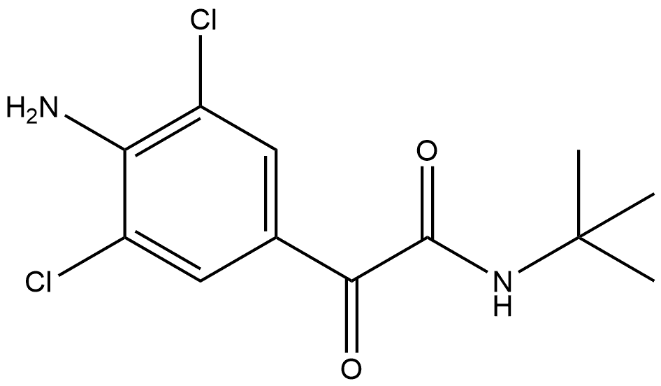 Benzeneacetamide, 4-amino-3,5-dichloro-N-(1,1-dimethylethyl)-α-oxo- Struktur