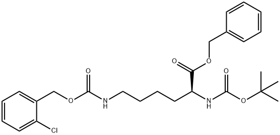 L-Lysine, N6-[[(2-chlorophenyl)methoxy]carbonyl]-N2-[(1,1-dimethylethoxy)carbonyl]-, phenylmethyl ester 化学構造式