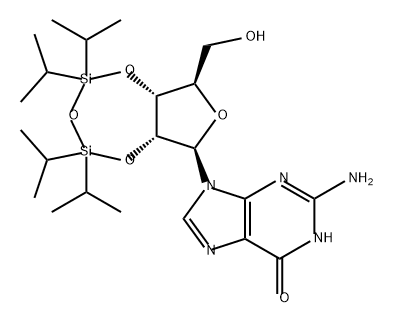 Guanosine, 2',3'-O-[1,1,3,3-tetrakis(1-methylethyl)-1,3-disiloxanediyl]- (9CI) Structure