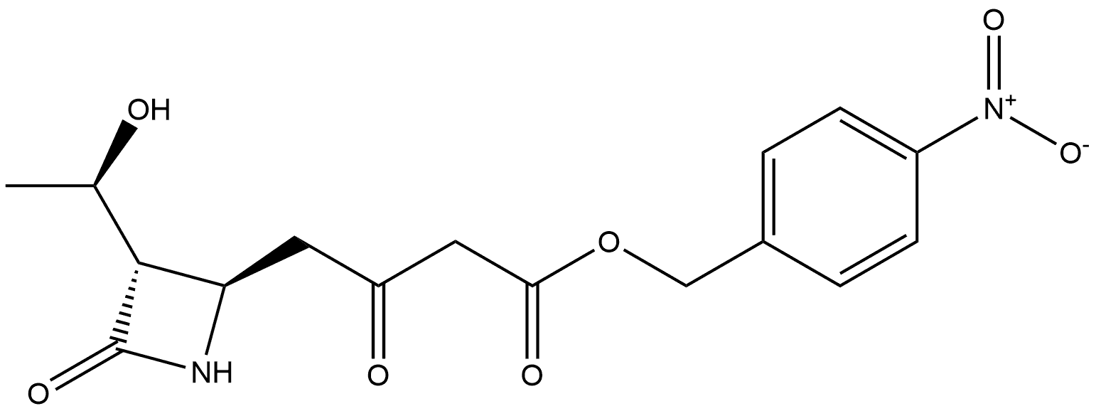 2-Azetidinebutanoic acid, 3-[(1R)-1-hydroxyethyl]-β,4-dioxo-, (4-nitrophenyl)methyl ester, (2R,3S)- Structure