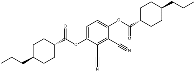 Cyclohexanecarboxylic acid, 4-propyl-, 1,1'-(2,3-dicyano-1,4-phenylene) ester, (trans,trans)- 结构式