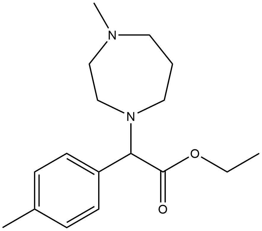 Ethyl 2-(4-methyl-1,4-diazepan-1-yl)-2-(p-tolyl)acetate 化学構造式