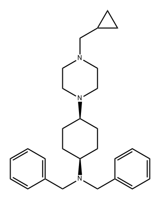 Benzenemethanamine, N-[cis-4-[4-(cyclopropylmethyl)-1-piperazinyl]cyclohexyl]-N-(phenylmethyl)- Structure