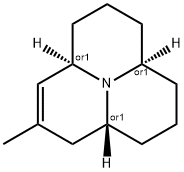 rel-1,2,3,3aα*,4,5,6,6aβ*,7,9aα*-デカヒドロ-8-メチルピリド[2,1,6-de]キノリジン 化学構造式