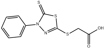 2-((4-苯基-5-硫代-4,5-二氢-1,3,4-噻二唑-2-基)硫代)乙酸,757220-14-7,结构式