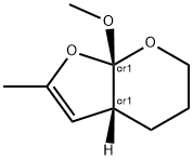 4H-Furo[2,3-b]pyran,3a,5,6,7a-tetrahydro-7a-methoxy-2-methyl-,(3aR,7aR)-rel-(9CI) Struktur