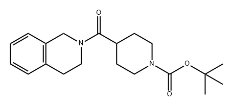 2-[1-(tert-ブトキシカルボニル)-4-ピペリジニルカルボニル]-1,2,3,4-テトラヒドロイソキノリン 化学構造式