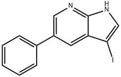 3-Iodo-5-phenyl-1H-pyrrolo[2,3-b]pyridine,757982-79-9,结构式