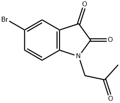 5-Bromo-1-(2-oxopropyl)indoline-2,3-dione 化学構造式