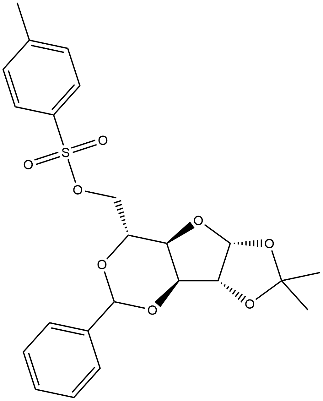 α-D-Glucofuranose, 1,2-O-(1-methylethylidene)-3,5-O-(phenylmethylene)-, 4-methylbenzenesulfonate (9CI),7595-86-0,结构式
