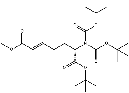 2-Heptenedioic acid, 6-[bis[(1,1-dimethylethoxy)carbonyl]amino]-, 7-(1,1-dimethylethyl) 1-methyl ester, (2E,6S)- Structure